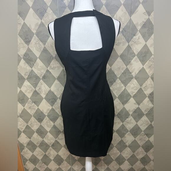 Ted Baker Ruffle Neckline Black Open Back Sleeveless Dress - Picture 5 of 8